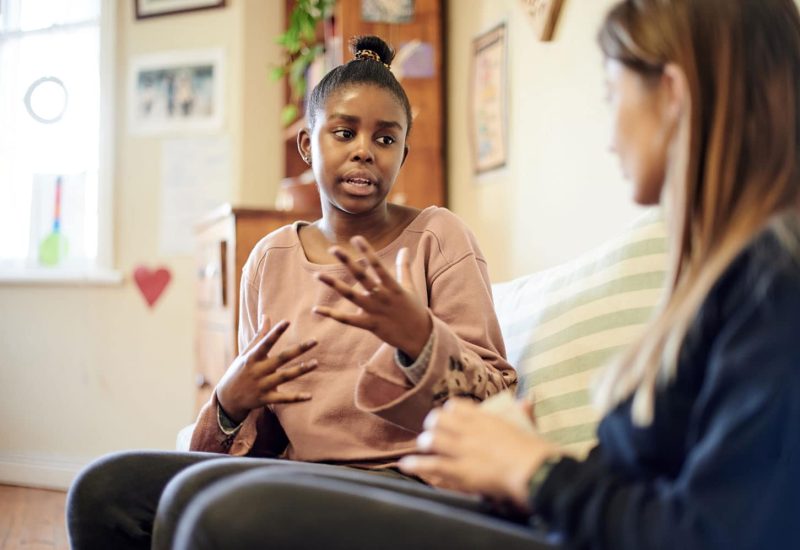 adolescent teen in counseling with school