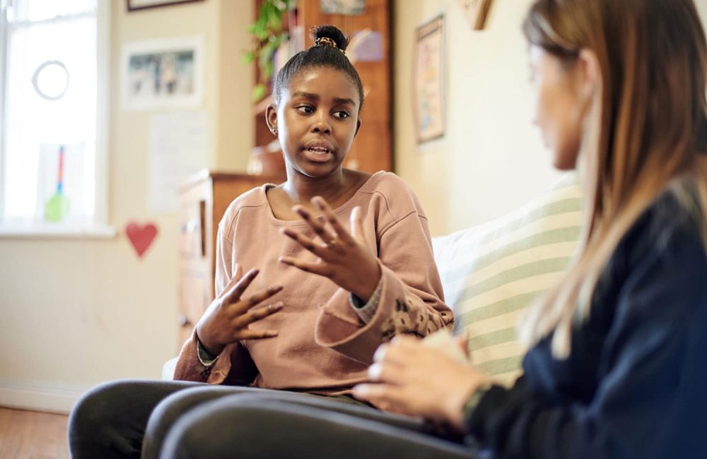 adolescent teen in counseling with school